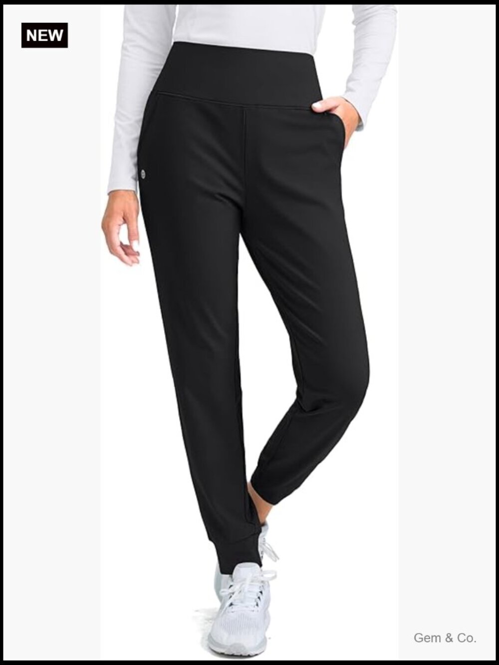 High Waisted Fleece Lined Joggers Water Resistant Thermal Hiking Pants with